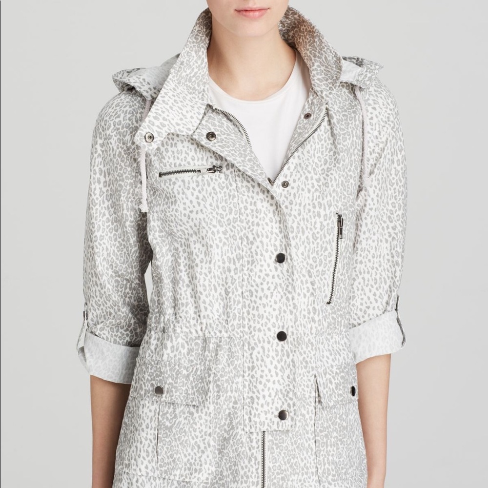 Joie 'Barker A' Leopard Print Jacket With Hood